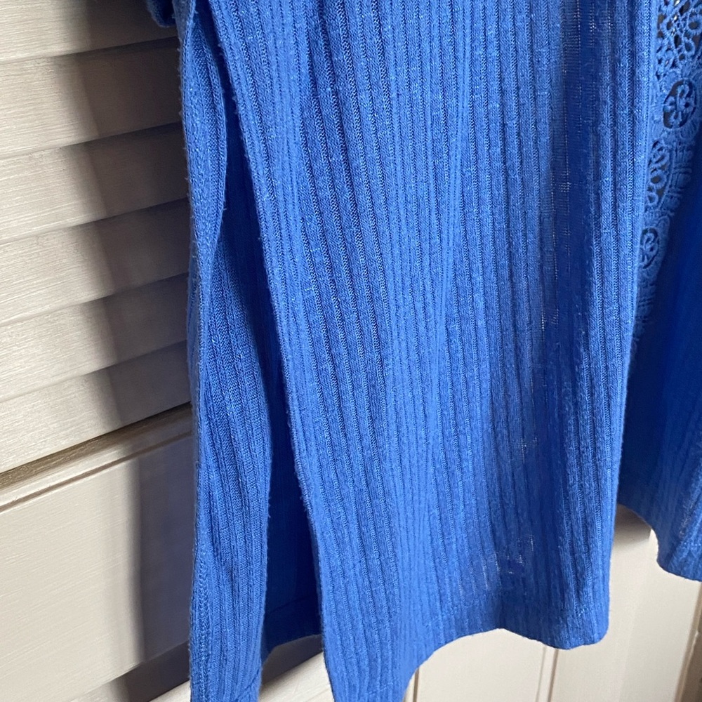 Falls Creek Powder Blue Crochet Open-Front Cardigan - Picture 7 of 8
